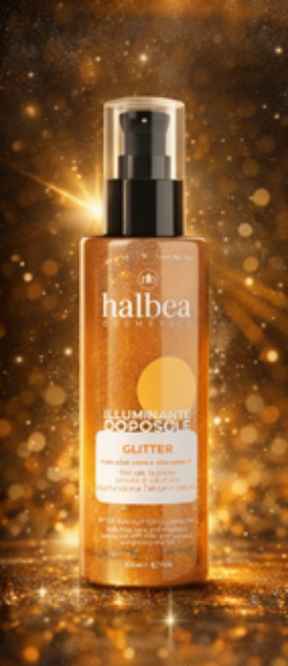 Glitzernder After-Sun-Highlighter mit Aloe Vera und Vitamin E - 200ml