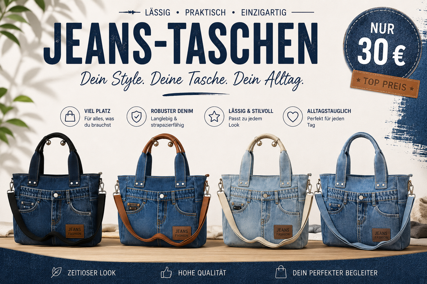 💙 Stylische Jeans-Tasche – dein neuer Alltagsliebling 💙