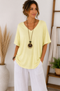 T-Shirt mit V-Ausschnitt & Kette – Made in Italy