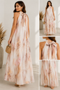 ✨ Aquarell-Maxikleid mit Schleife hinten ✨