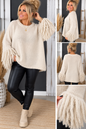 ✨ Kuscheliger Strickpullover mit ausgefallenen Fransenärmeln ✨