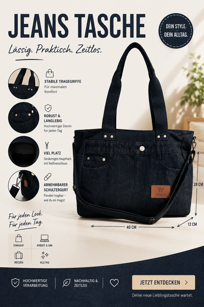 💙 Stylische Jeans-Tasche – dein neuer Alltagsliebling 💙