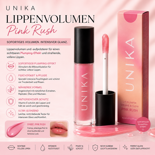 UNIKA Lippenvolumen „Pink Rush“ – 4,5 ml