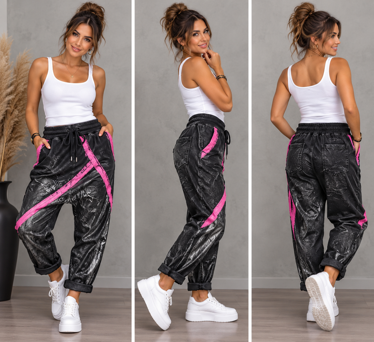 Baggy Hose „Pink X“ – Made in Italy