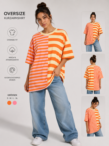 ✨ Oversize Kurzarmshirt – Streifenliebe trifft Trendstyle ✨