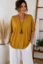 T-Shirt mit V-Ausschnitt & Kette – Made in Italy