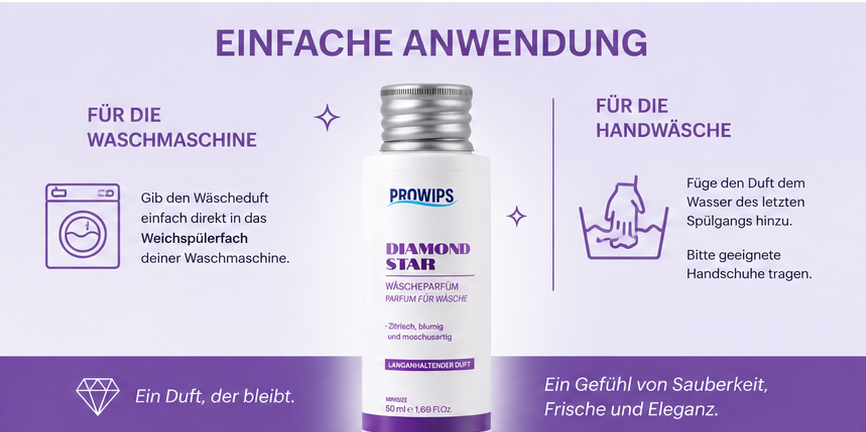 Diamond Star Wäscheparfum – 500 ml & Minisize 50 ml | ProWips