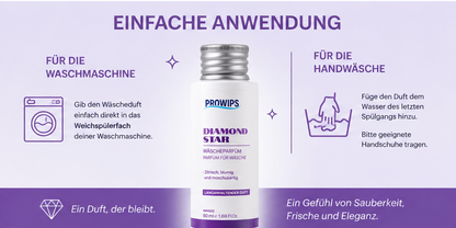 Diamond Star Wäscheparfum – 500 ml & Minisize 50 ml | ProWips