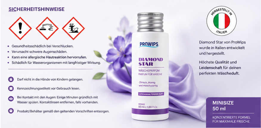 Diamond Star Wäscheparfum – 500 ml & Minisize 50 ml | ProWips