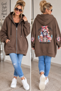 Oversize Sweatjacke „Coffee Girl“ – 100 % Baumwolle | Made in Italy