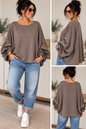 Oversize Oberteil mit voluminösen Ärmeln – Camouflage & Unifarben 💕
