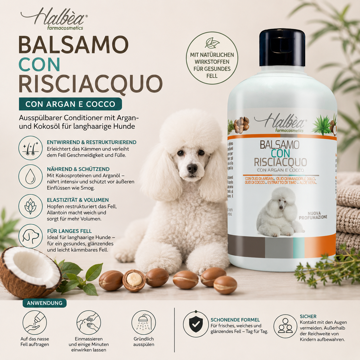 Ausspülbarer Conditioner mit Argan- & Kokosöl – 500 ml