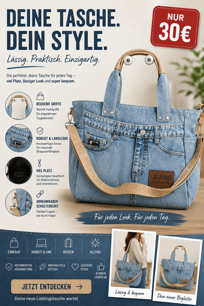 💙 Stylische Jeans-Tasche – dein neuer Alltagsliebling 💙