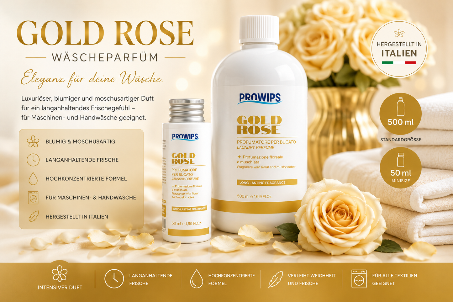 Gold Rose – Wäscheparfüm 50 ml & 500 ml
