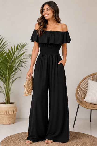 Jumpsuit lang mit Volant – Sommerlich, feminin & bequem