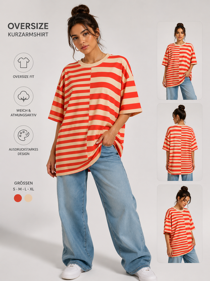 ✨ Oversize Kurzarmshirt – Streifenliebe trifft Trendstyle ✨