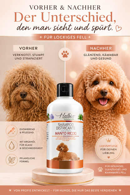 Entwirrendes Hundeshampoo für lockiges Fell mit Argan 500 ml
