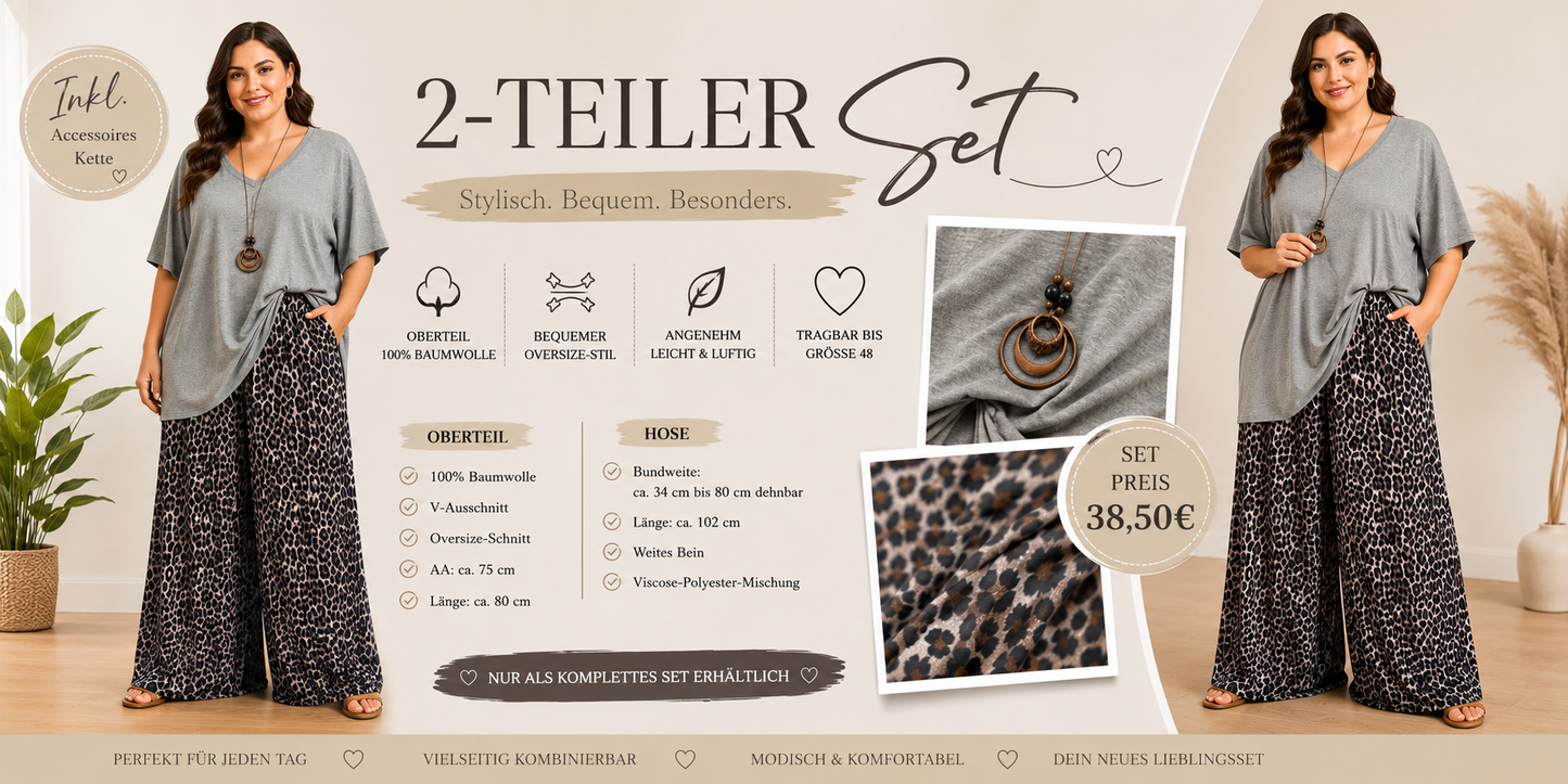 2-Teiler Set inkl. Accessoires-Kette ✨