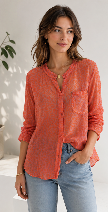 Leo-Blusen Doppelpack – 2 Farben, 1 Preis 🩷🧡