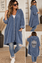 Oversize Feincordjacke mit Strass-Totenkopf