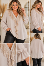 ✨ Curvy Glamour Bluse mit Pailletten-Volants – Made in Italy