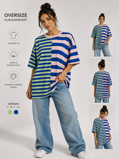✨ Oversize Kurzarmshirt – Streifenliebe trifft Trendstyle ✨