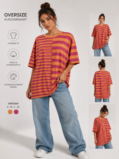 ✨ Oversize Kurzarmshirt – Streifenliebe trifft Trendstyle ✨
