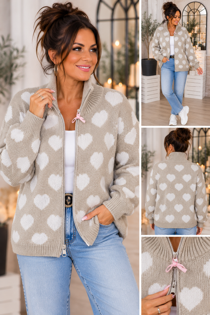 ❤️ Herzchen Strickjacke mit 2-Wege-Zipper – Made in Italy