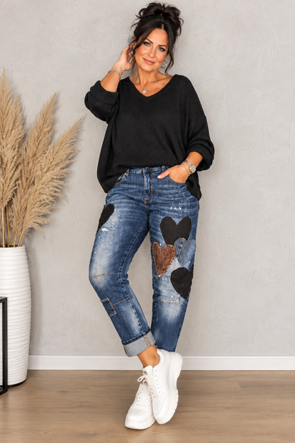 Sexy Woman Jeans – „Heart Patch“ | Boyfriend Style