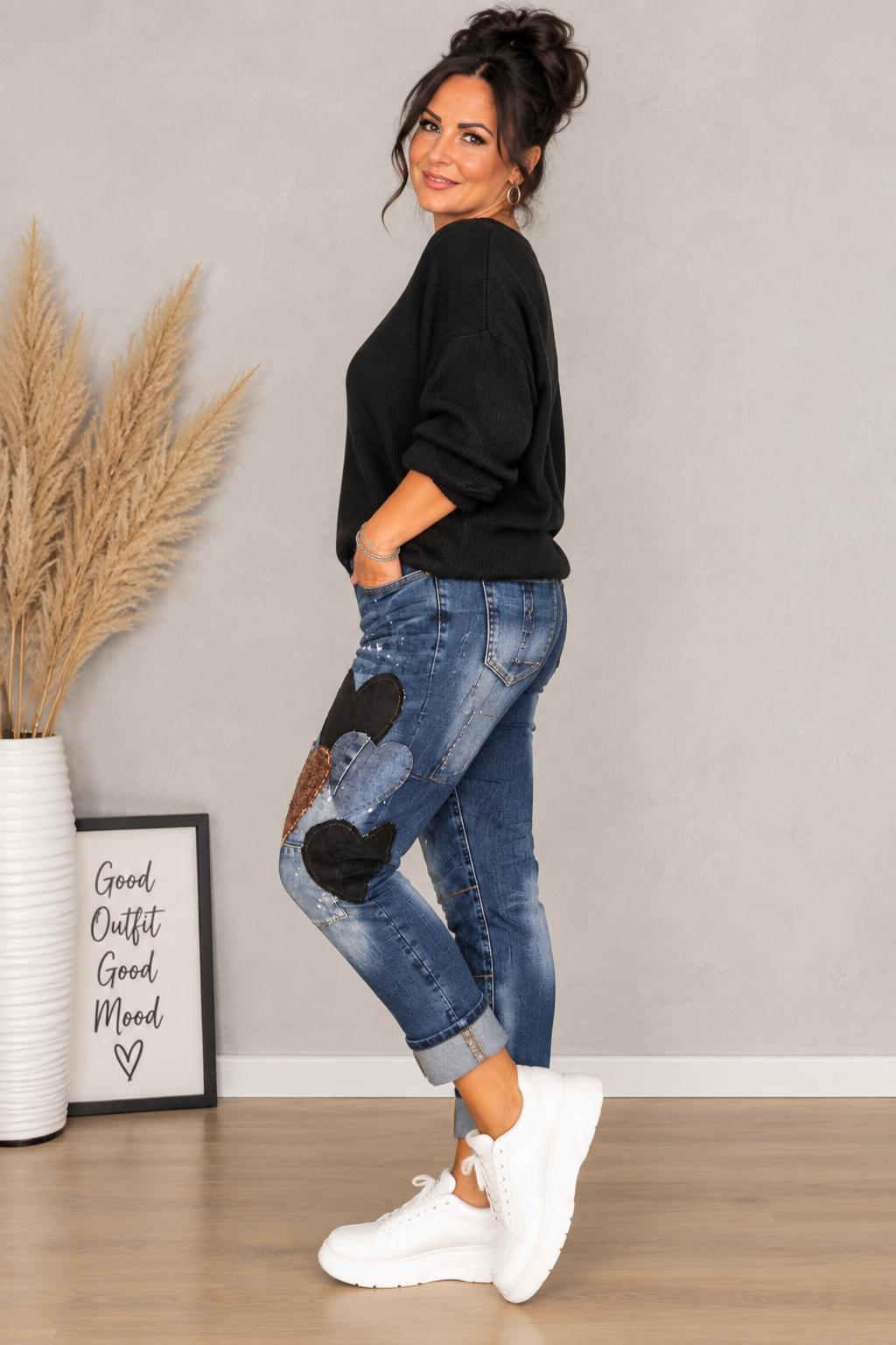 Sexy Woman Jeans – „Heart Patch“ | Boyfriend Style