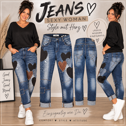 Sexy Woman Jeans – „Heart Patch“ | Boyfriend Style