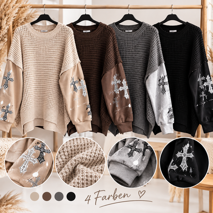 Oversize Strickpullover mit Statement-Ärmeln – Made in Italy