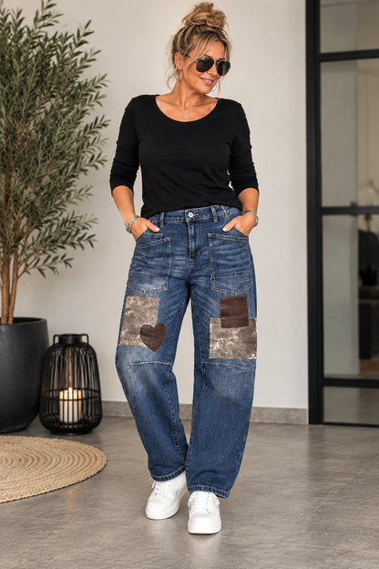 Sexy Woman Jeans – Patchwork Love 💙🤎