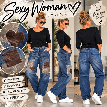 Sexy Woman Jeans – Patchwork Love 💙🤎