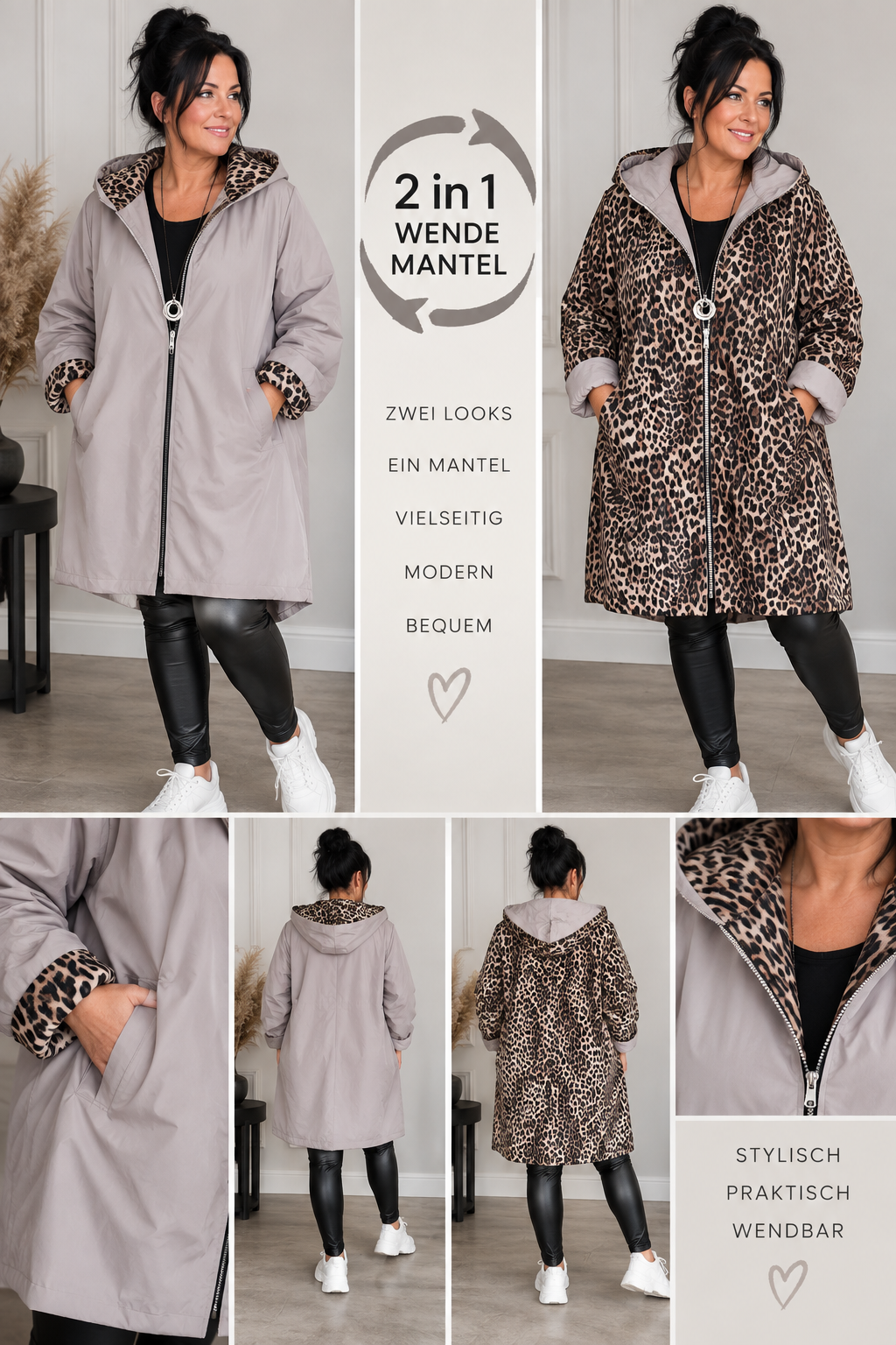 2-in-1 Wendemantel Leo – zwei Looks, ein Mantel