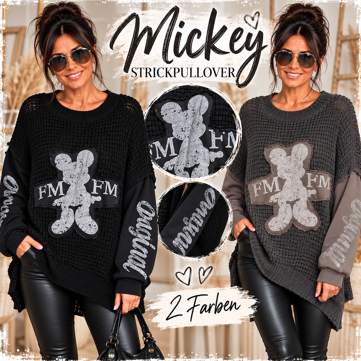 Mickey Strickpullover 2 in 1 Optik