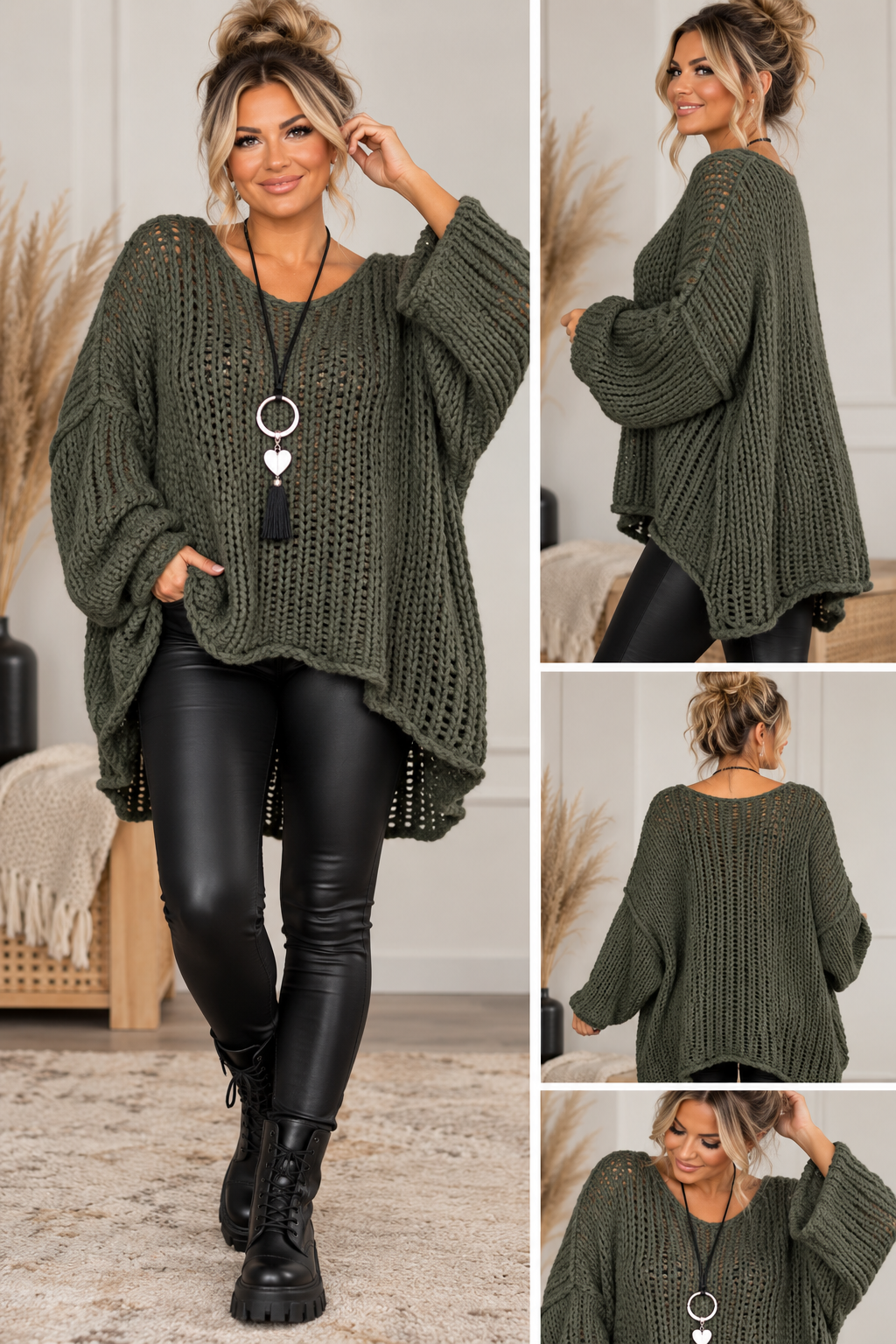 Oversize Strickpullover – Made in Italy