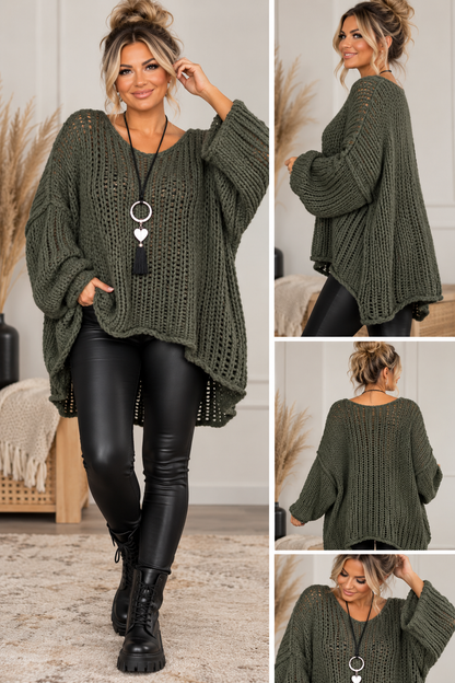 Oversize Strickpullover – Made in Italy