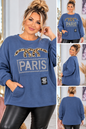 ✨ PARIS Leo Oversize Pullover – Strass & Leo-Print | Made in Italy 🐆