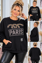 ✨ PARIS Leo Oversize Pullover – Strass & Leo-Print | Made in Italy 🐆