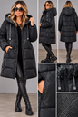 Damen Winterparka mit Kapuze – Schimmernde Steppjacke | Schwarz & Taupe