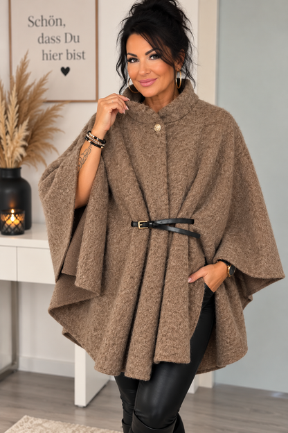 Poncho „Bella“ mit Gürtel – Made in Italy