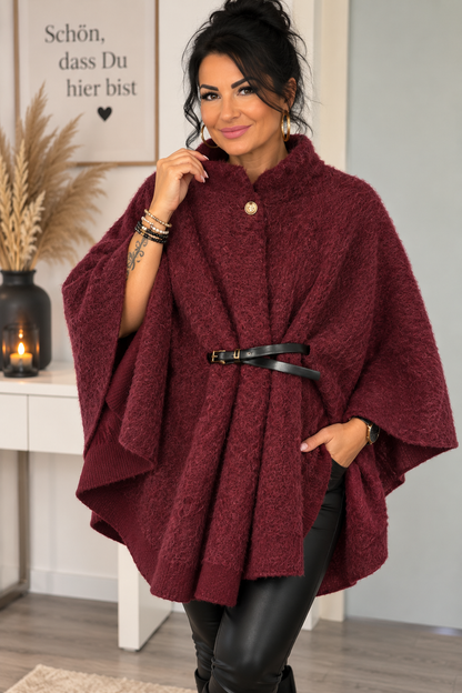 Poncho „Bella“ mit Gürtel – Made in Italy