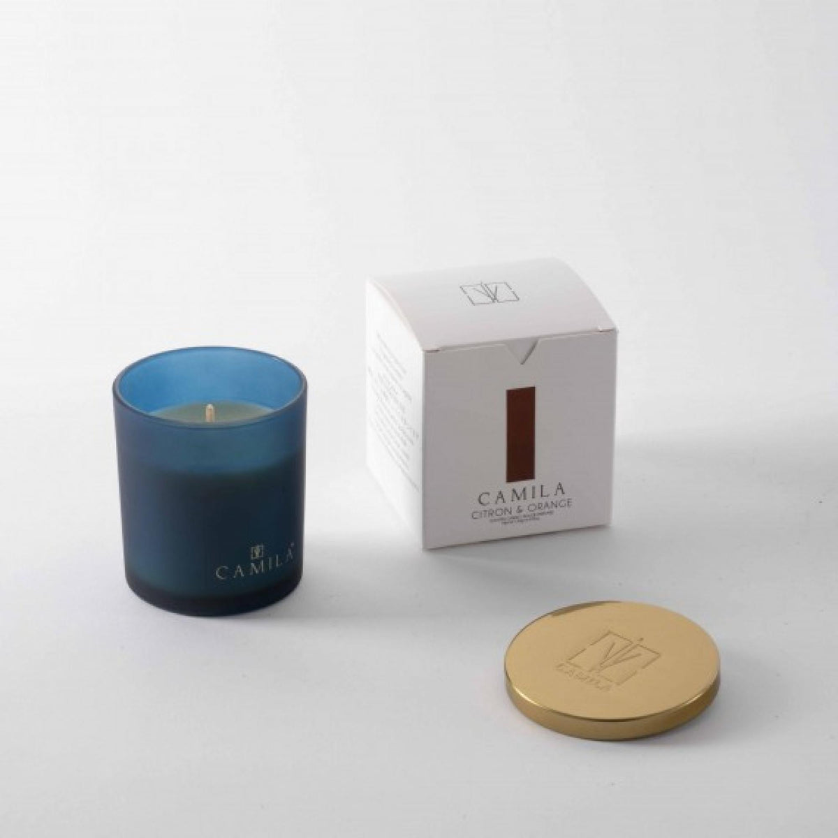 CAMILA Duftkerze Zitrus & Orange mit Zedernholz – 140 g