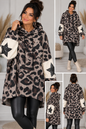 Leo Longpullover mit Kapuze & Pailletten-Sternen – Oversize