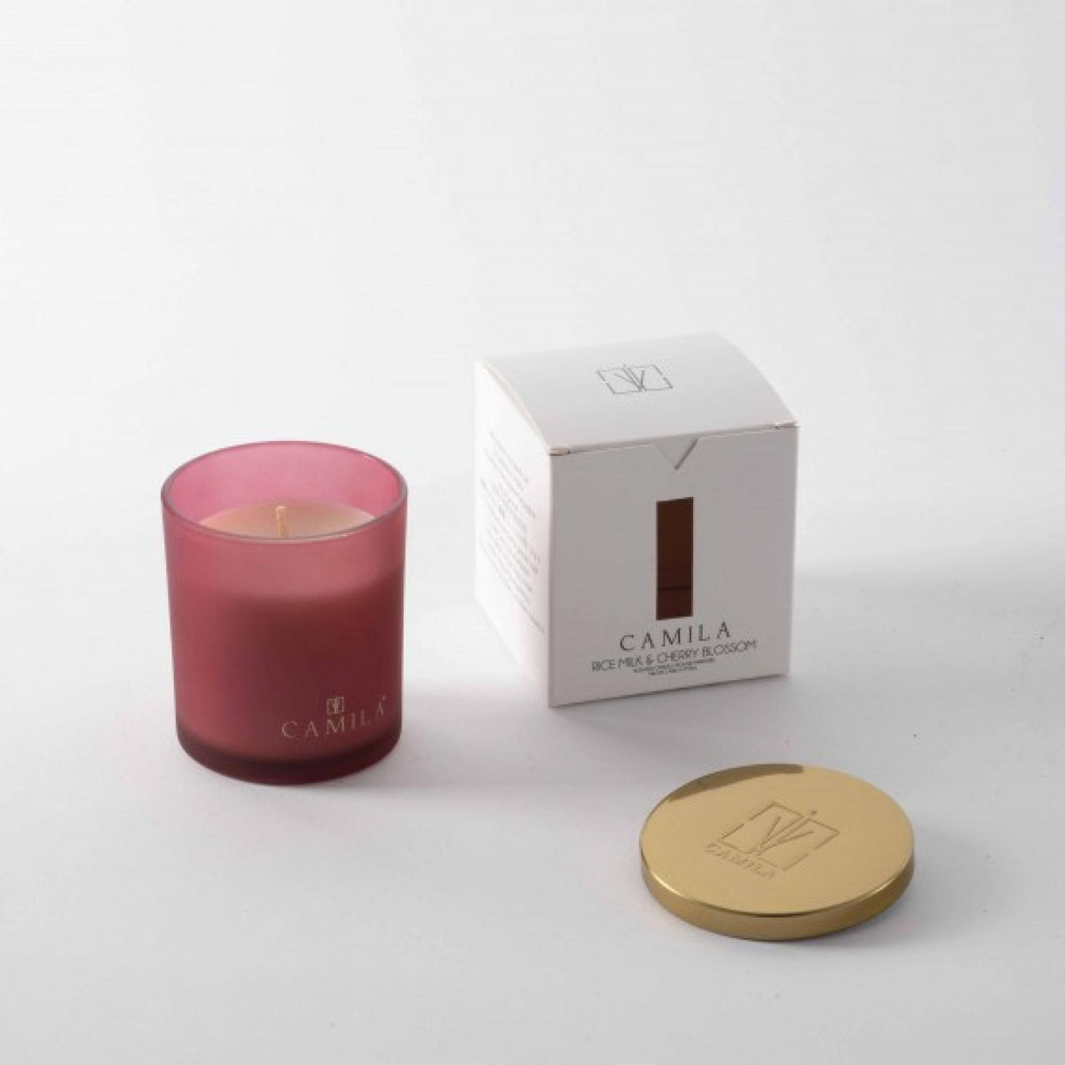 CAMILA Duftkerze Reismilch & Kirschblüten – 140 g | ca. 28 Stunden Brenndauer