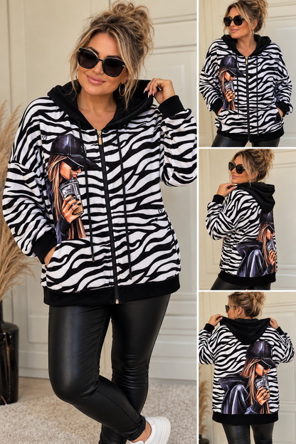 Nicki Jacke „Girl Boss“ – Animal Print