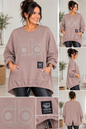 Pullover mit Glitzer-ALO-Motiv & Kängurutasche – Made in Italy