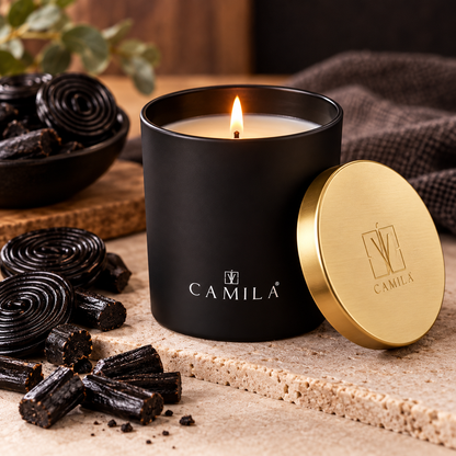 CAMILA Duftkerze LAKRITZE – 140 g | Edle Duftkerze im Glas