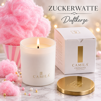 CAMILA Duftkerze ZUCKERWATTE – 140 g | Süßer Zuckerwatteduft